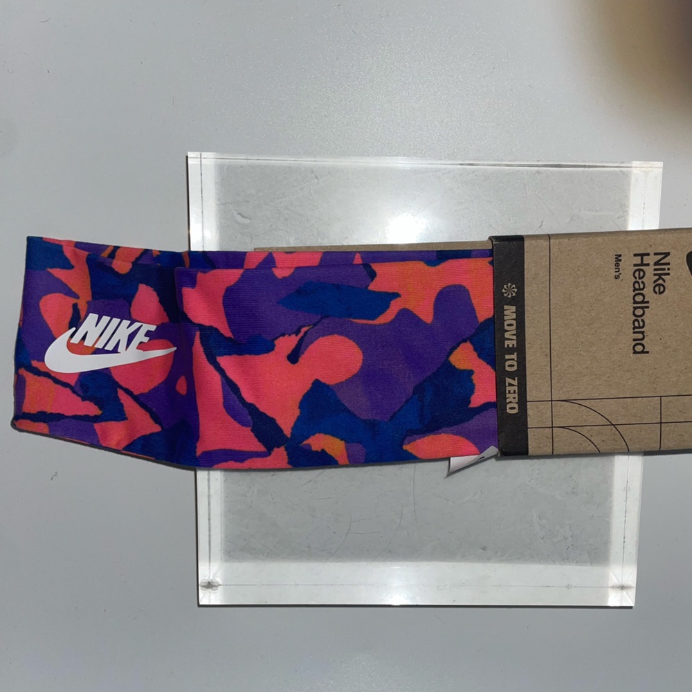 Nike Purple and Orange Camouflage Head Tie
